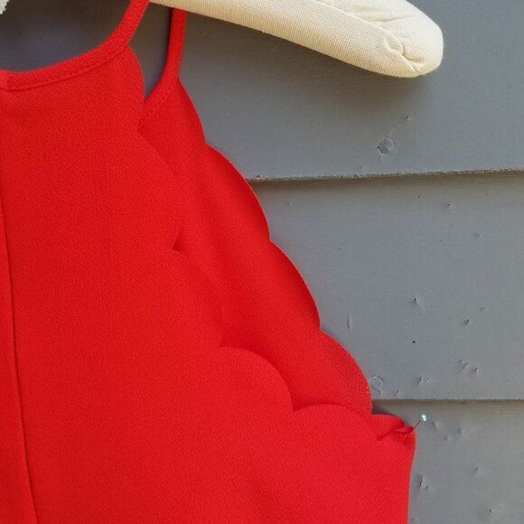 Alya Red Scallop Dress with Spagetti Straps size Medium - Picture 9 of 9